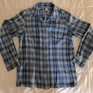 Women’s Duluth Trading Co Flannel- Blue Sz: S